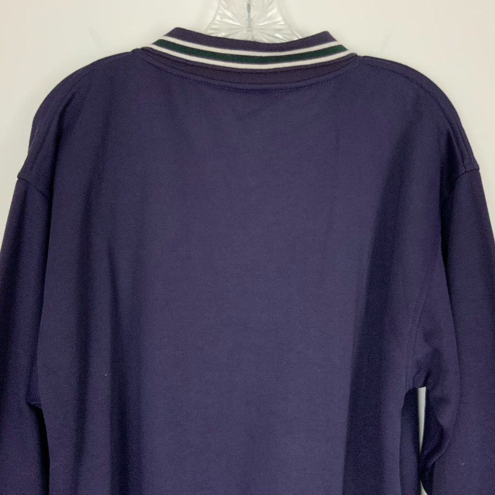 Vintage 90s Christian Dior Monsieur Quarter Button Navy Sporty Sweatshirt Sz L - Picture 9 of 16
